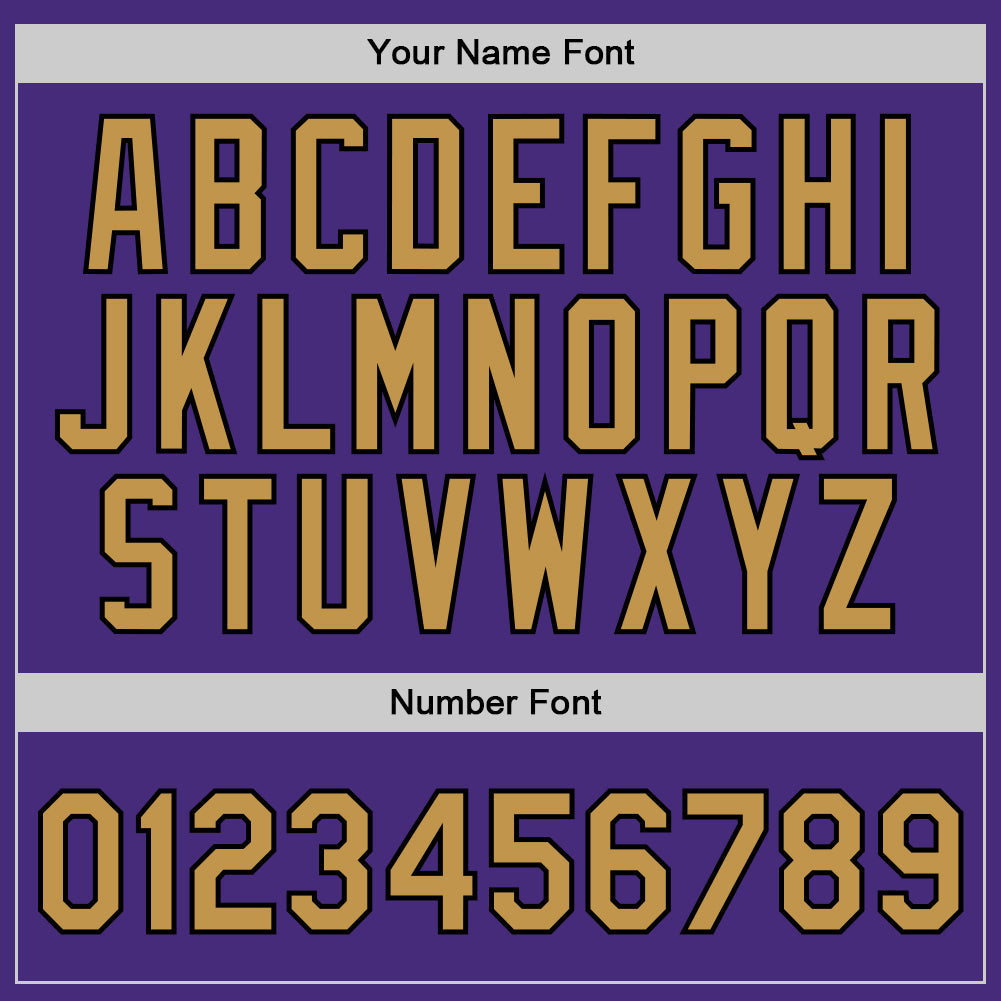 Custom Purple Old Gold-Black Authentic Throwback Basketball Jersey view 4
