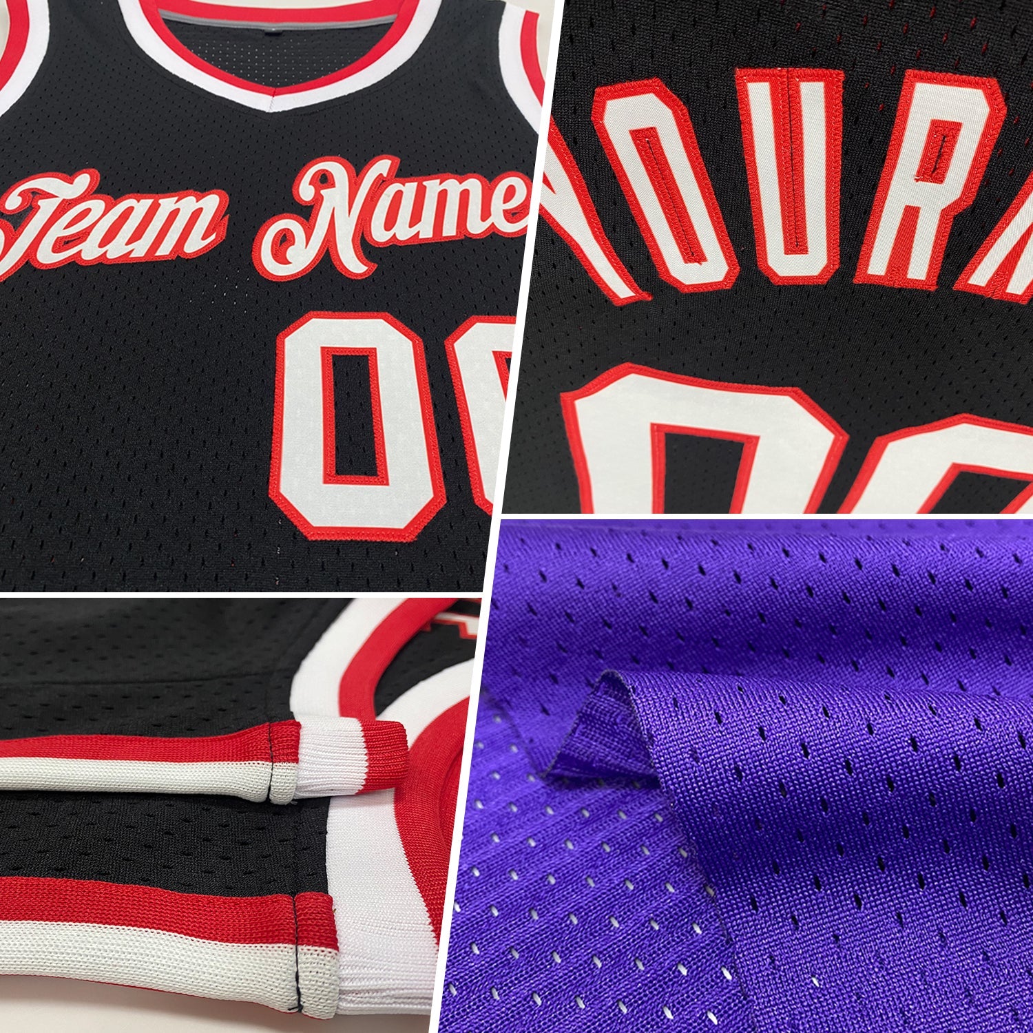 Custom Purple White-Gray Authentic Throwback Basketball Jersey view 2