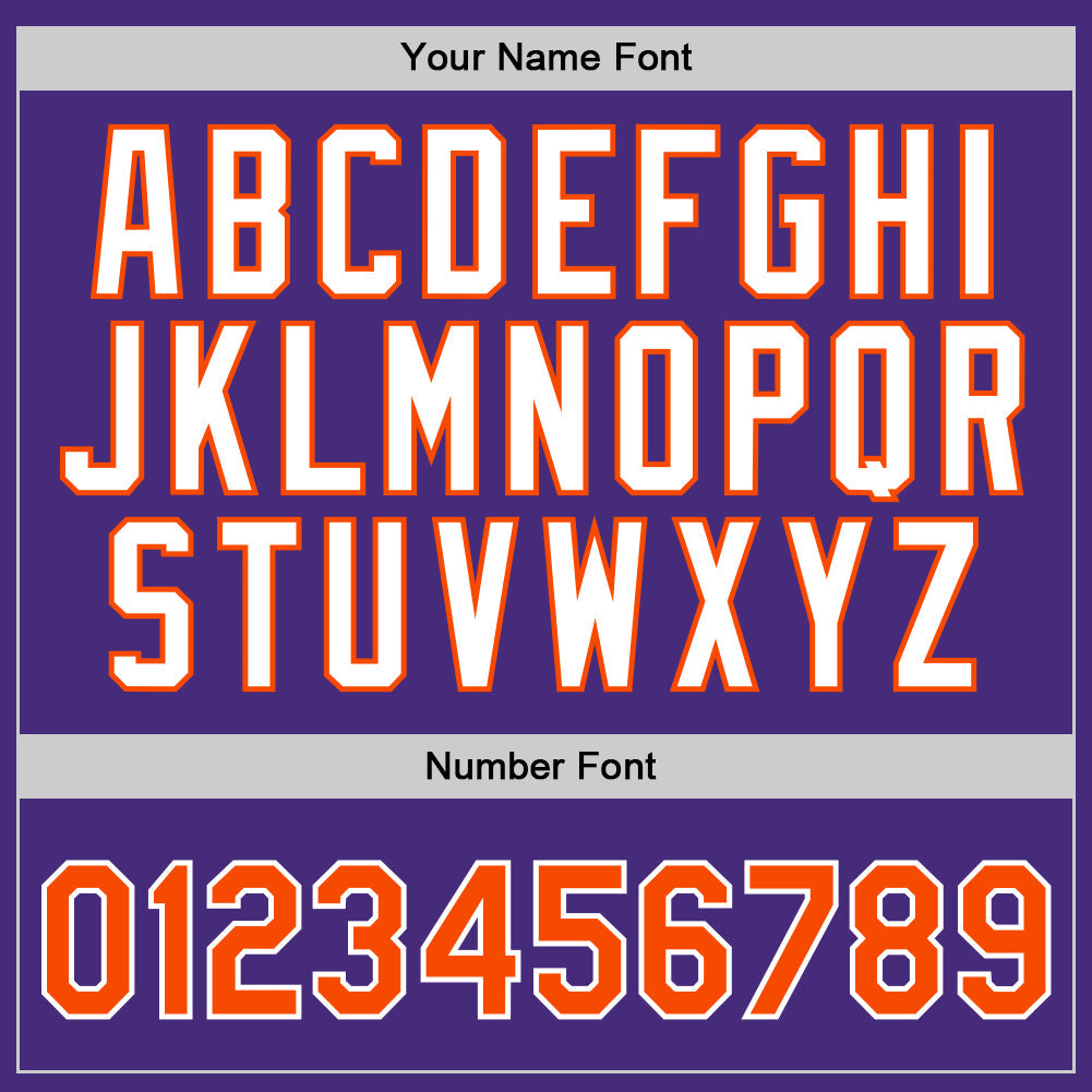 Custom Purple Orange-White Authentic Throwback Basketball Jersey view 4