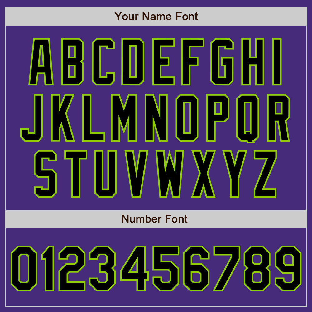 Custom Purple Black-Neon Green Authentic Baseball Jersey view 5