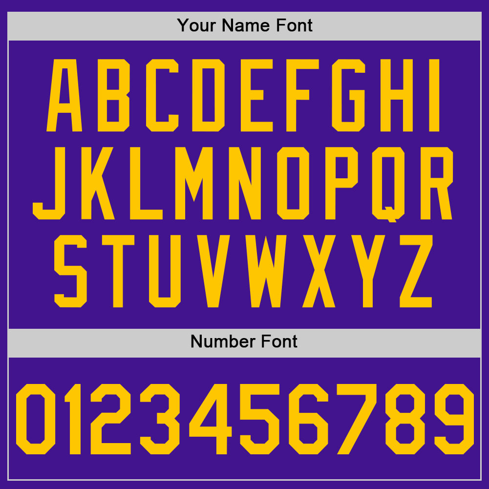 Custom Purple Yellow Mesh Authentic Throwback Baseball Jersey view 5