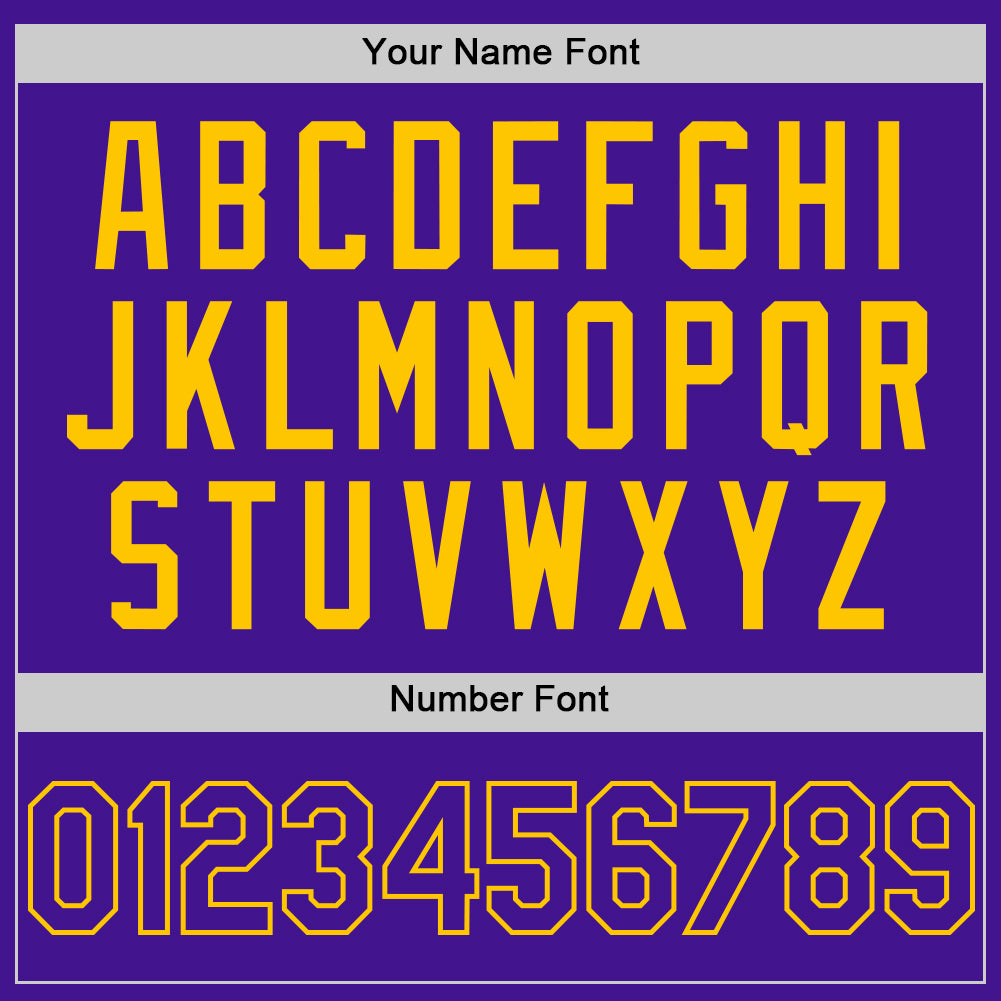 Custom Purple Yellow Mesh Authentic Throwback Baseball Jersey view 5