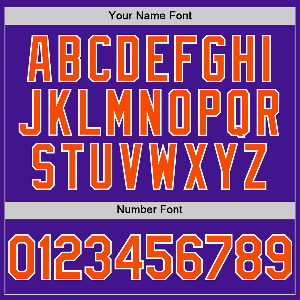 Custom Purple Orange-White Mesh Authentic Throwback Baseball Jersey view 5