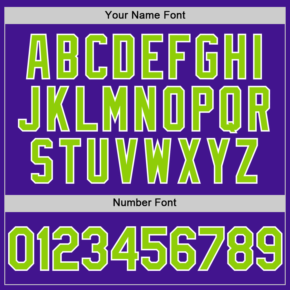 Custom Purple Neon Green-White Mesh Authentic Throwback Baseball Jersey view 5
