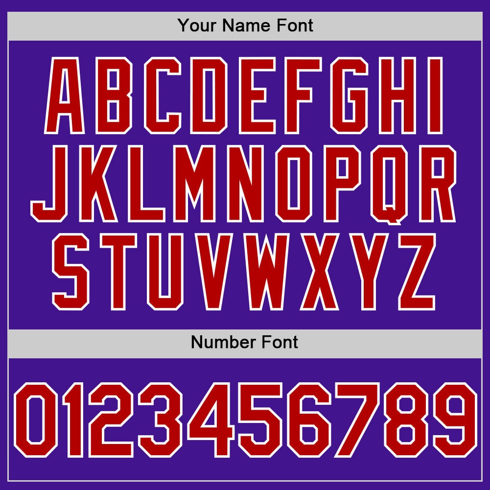 Custom Purple Red-White Mesh Authentic Throwback Baseball Jersey view 5