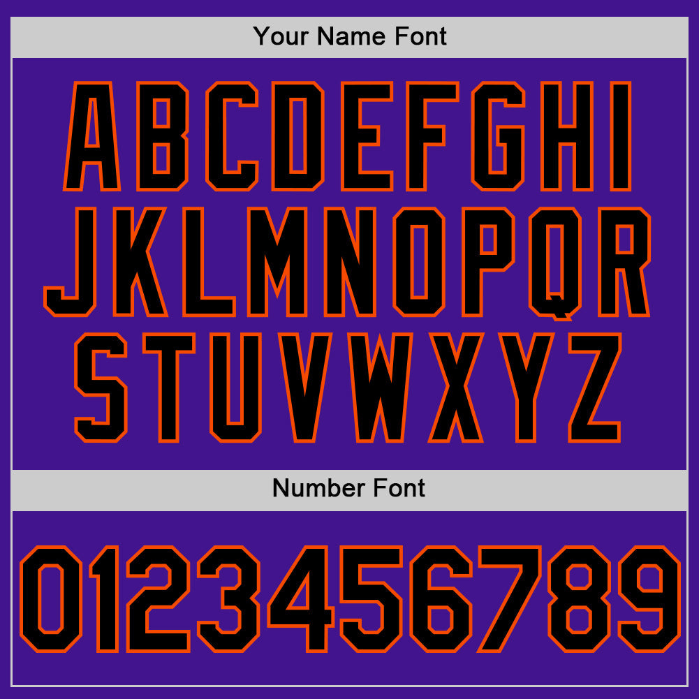 Custom Purple Black-Orange Mesh Authentic Throwback Baseball Jersey view 5
