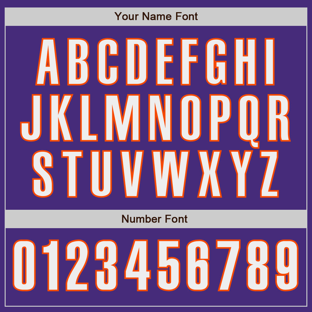 Custom Purple White-Orange Authentic Baseball Jersey view 5
