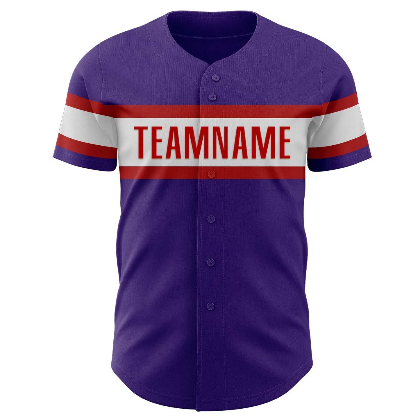 Custom Purple White-Red Authentic Baseball Jersey view 2