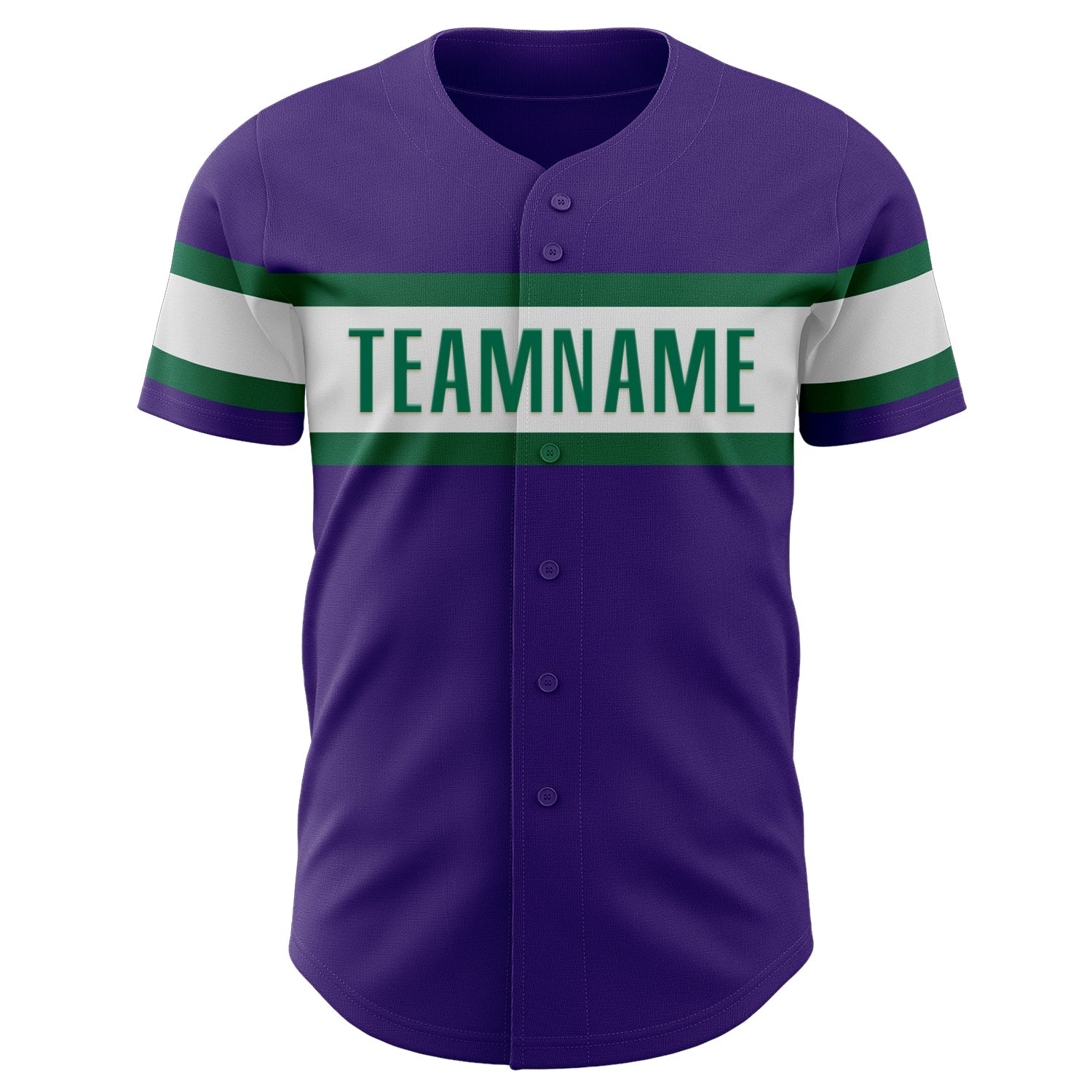 Custom Purple Kelly Green-White Authentic Baseball Jersey view 2