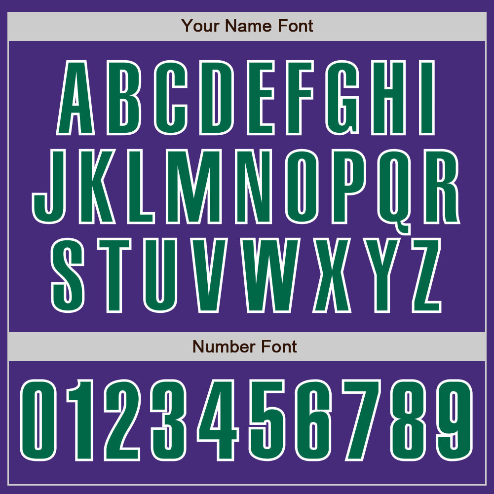 Custom Purple Kelly Green-White Authentic Baseball Jersey view 5