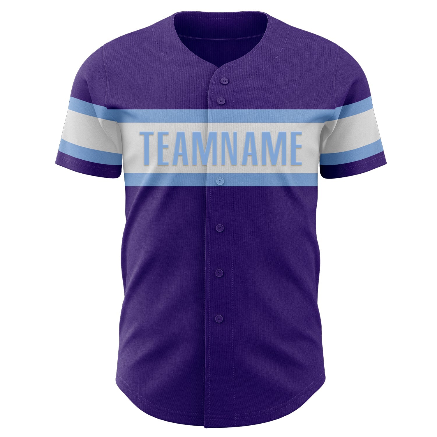 Custom Purple White-Light Blue Authentic Baseball Jersey view 2
