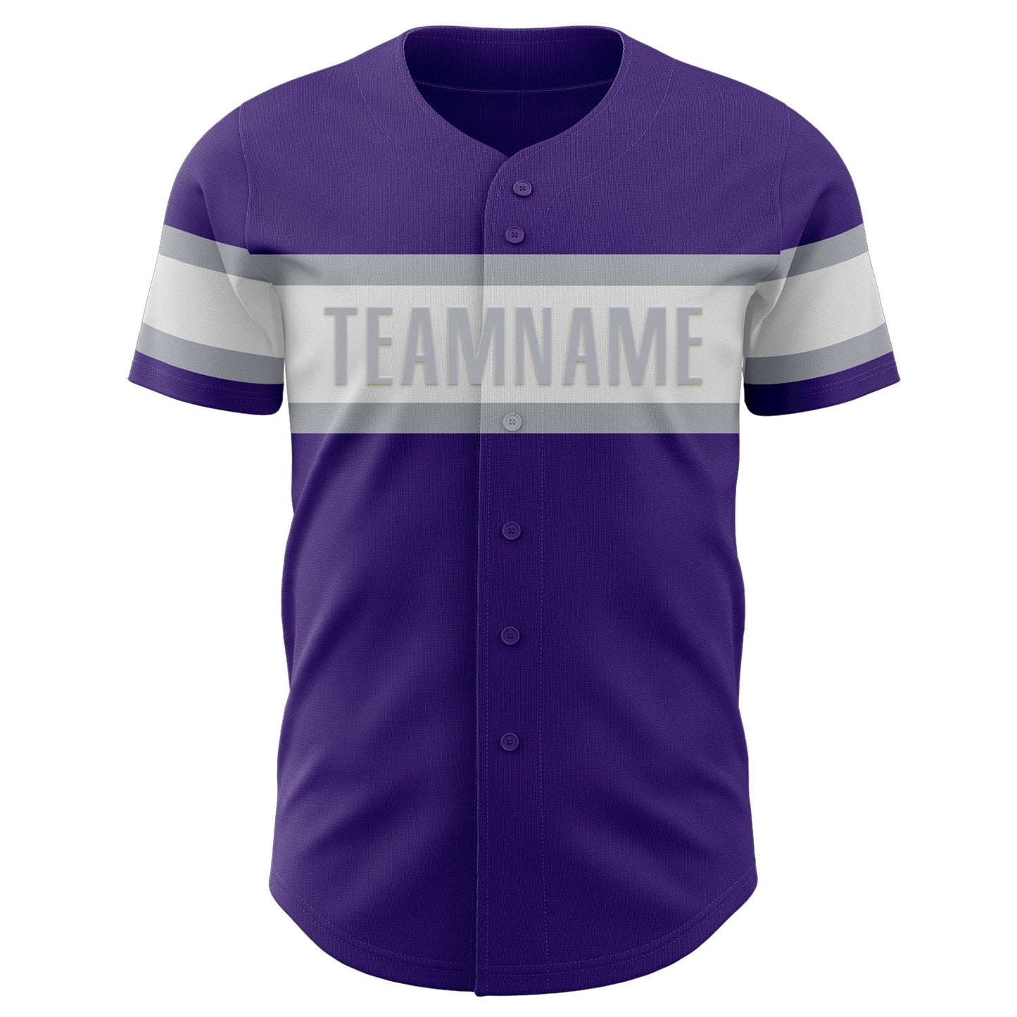 Custom Purple White-Gray Authentic Baseball Jersey view 2