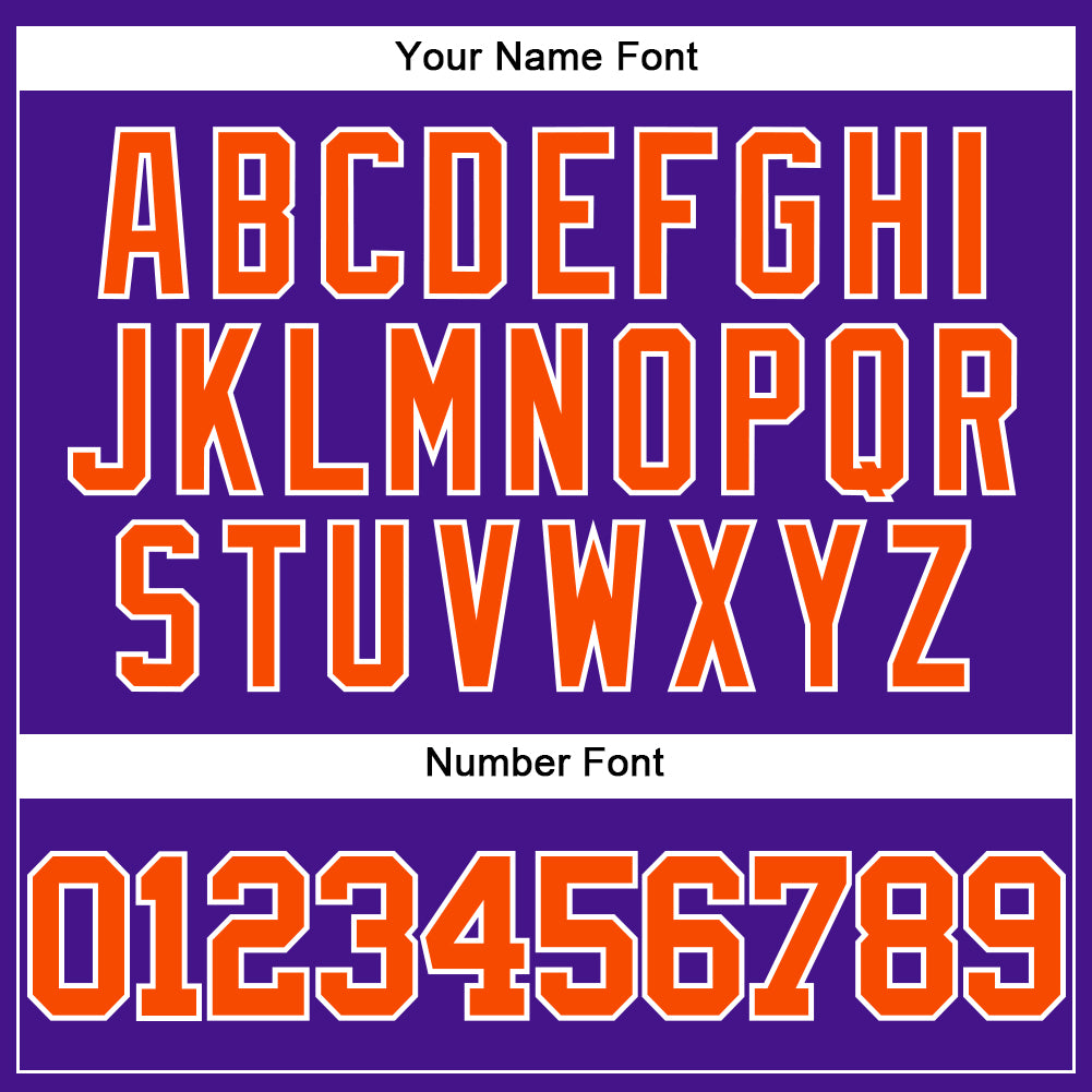 Custom Purple Orange-White Mesh Authentic Throwback Baseball Jersey view 5