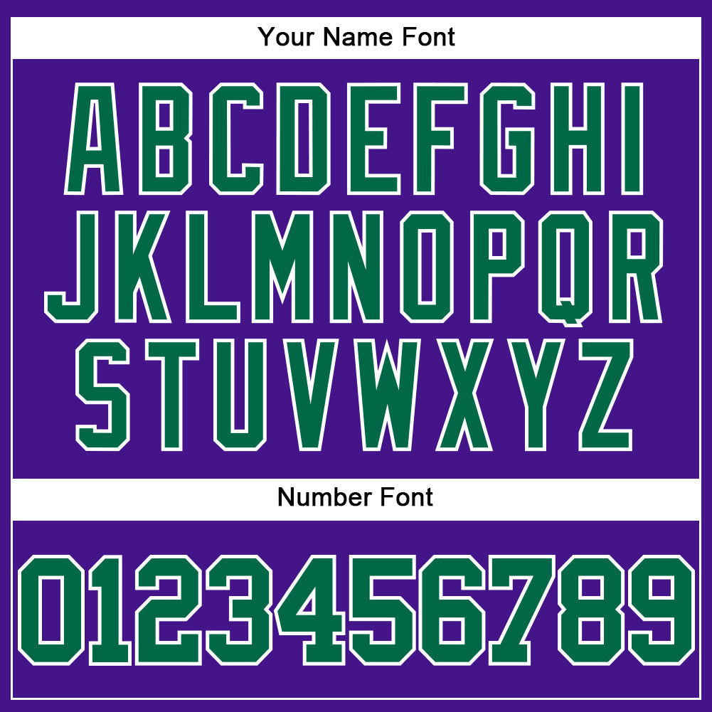Custom Purple Kelly Green-White Mesh Authentic Throwback Baseball Jersey view 5
