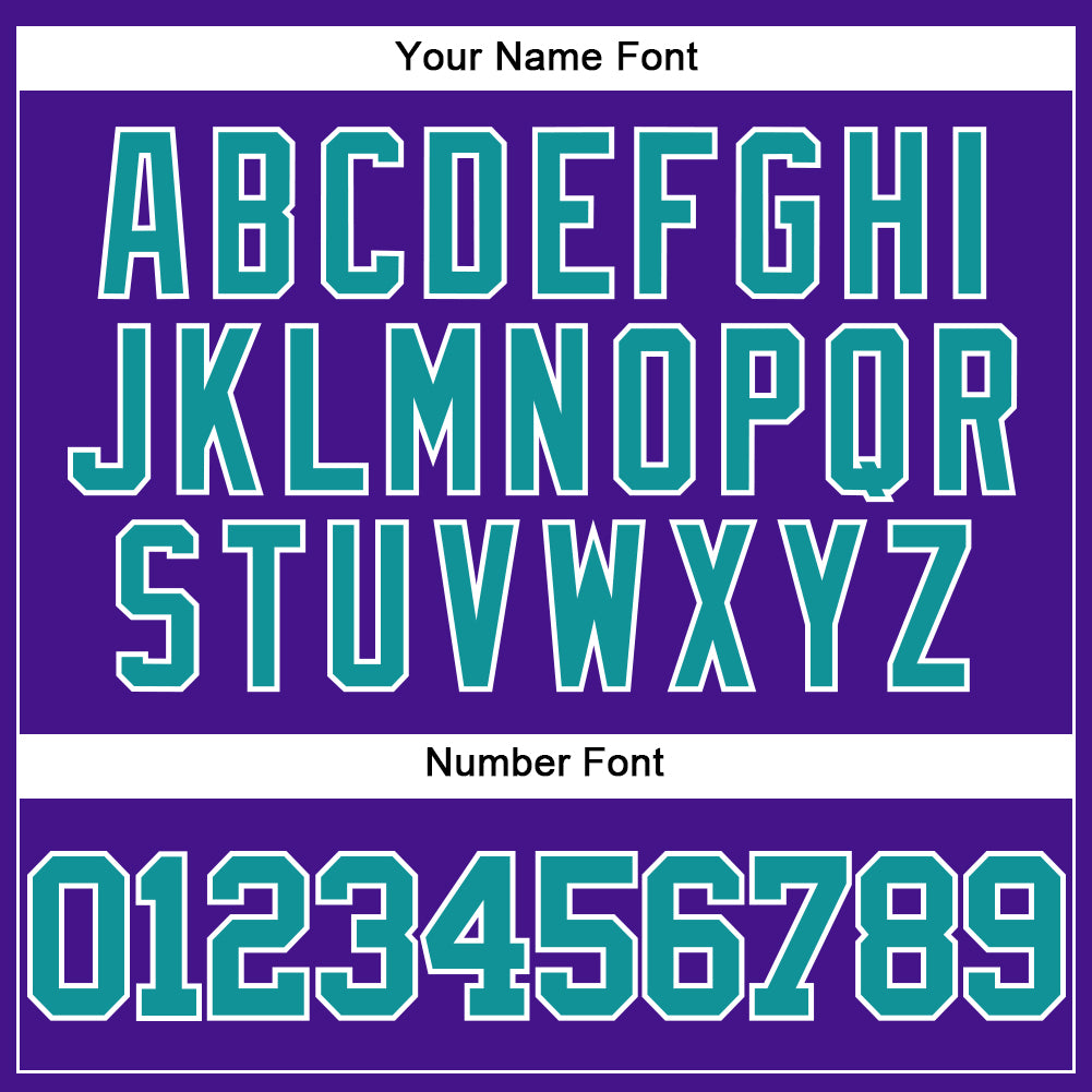 Custom Purple Teal-White Mesh Authentic Throwback Baseball Jersey view 5