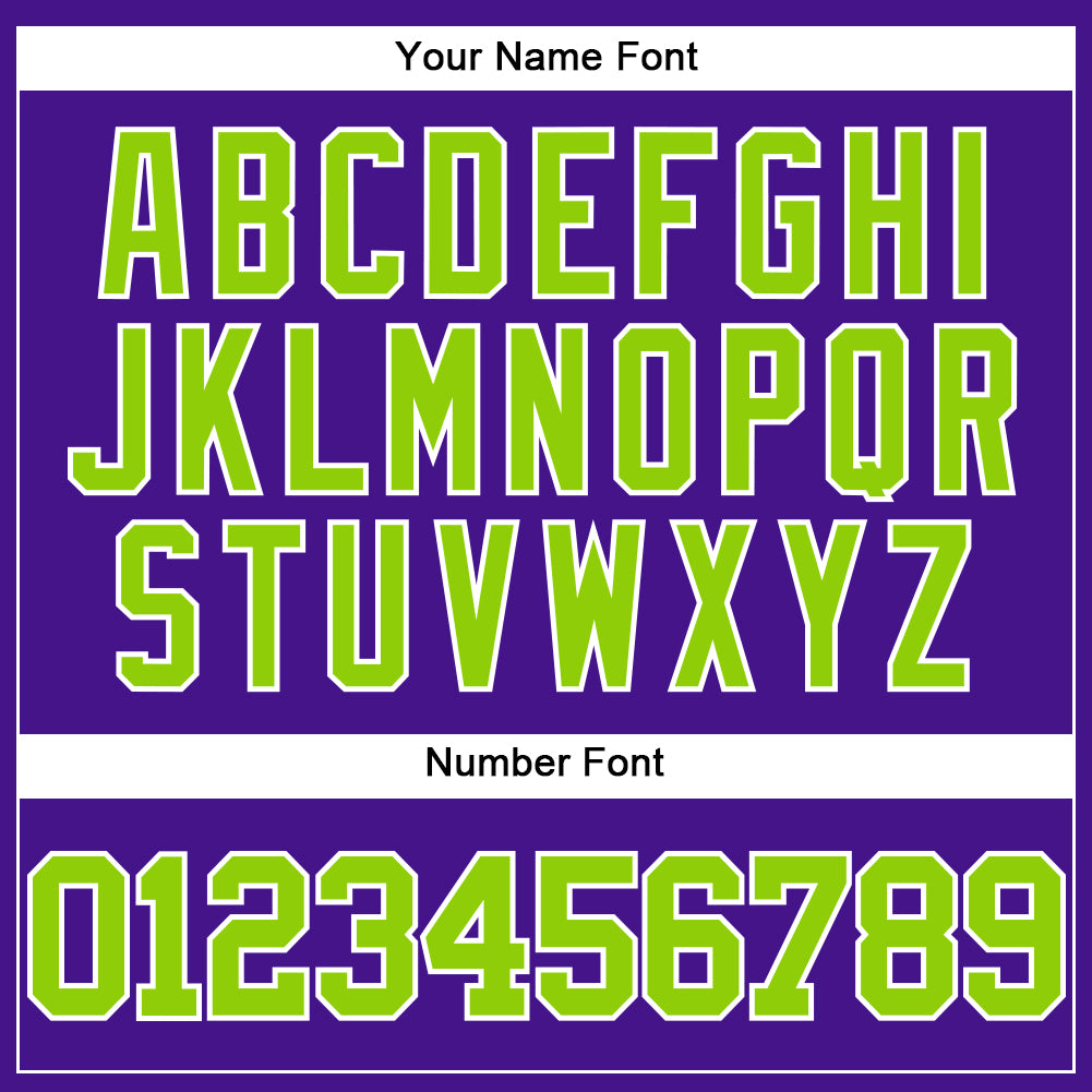 Custom Purple Neon Green-White Mesh Authentic Throwback Baseball Jersey view 5
