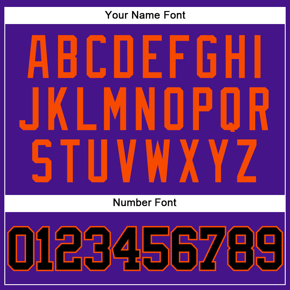 Custom Purple Black-Orange Mesh Authentic Throwback Baseball Jersey view 5