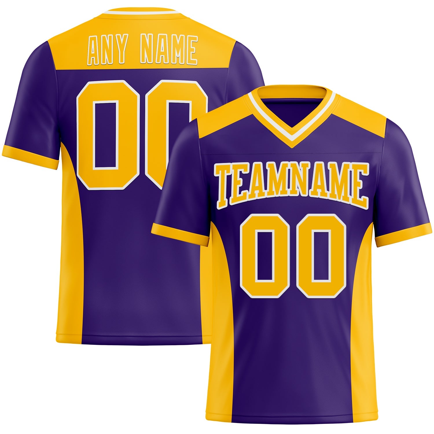 Custom Purple Gold-White Authentic Football Jersey - Main View