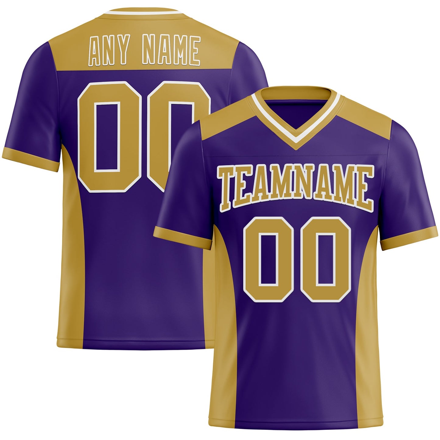 Custom Purple Old Gold-White Authentic Football Jersey - Main View