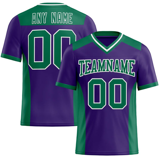 Custom Purple Kelly Green-White Authentic Football Jersey - Main View