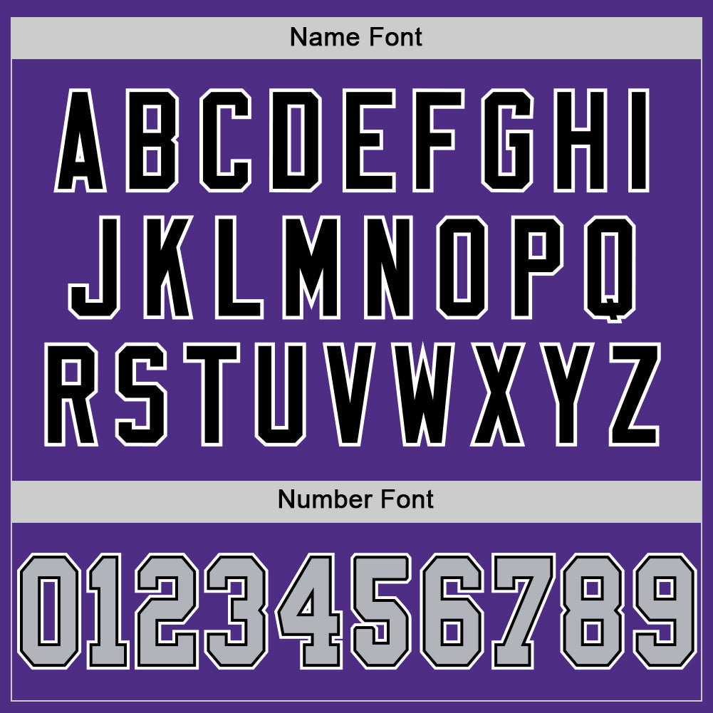 Custom Purple Gray-Black Mesh Authentic Throwback Football Jersey view 4