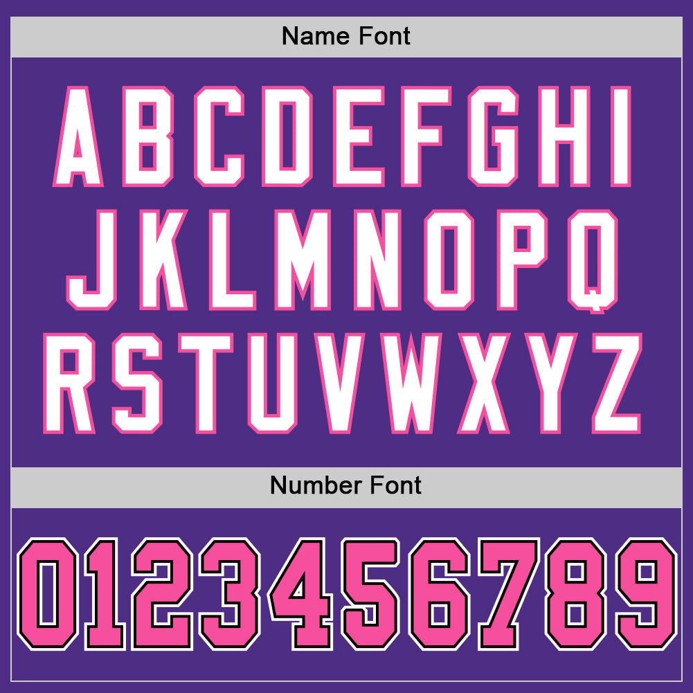 Custom Purple Pink-Black Mesh Authentic Throwback Football Jersey view 4