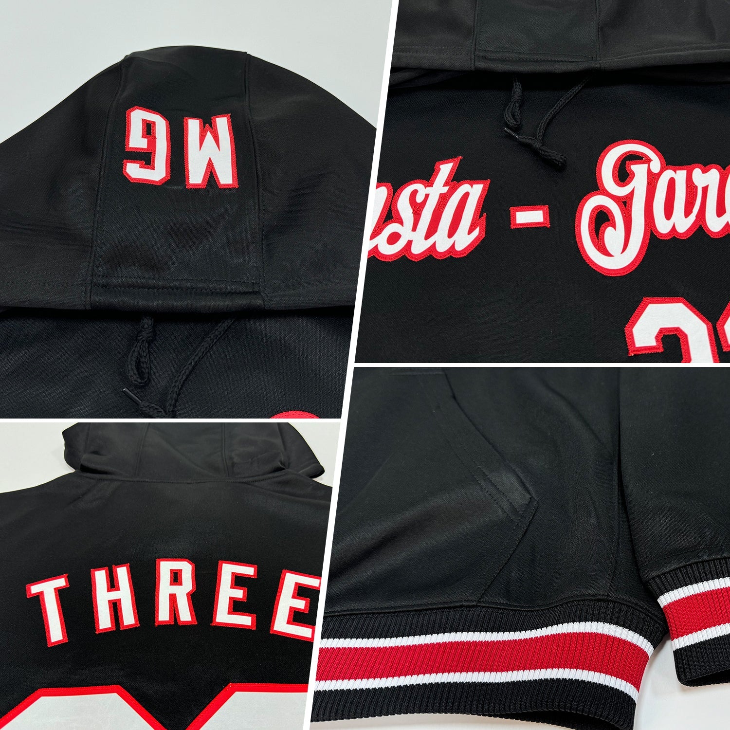 Custom Stitched Purple Cream-Black Sports Pullover Sweatshirt Hoodie view 2