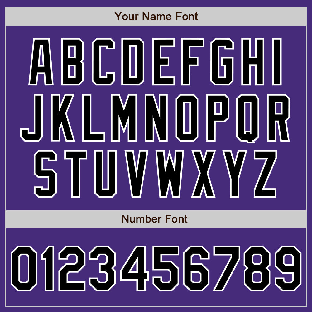 Custom Purple Black-White Authentic Baseball Jersey view 5