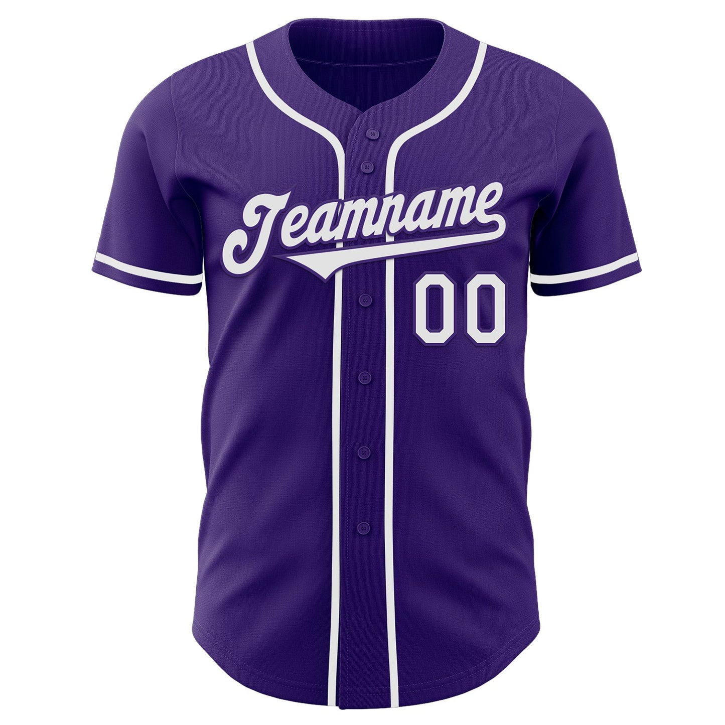 Custom Purple White Authentic Baseball Jersey view 2