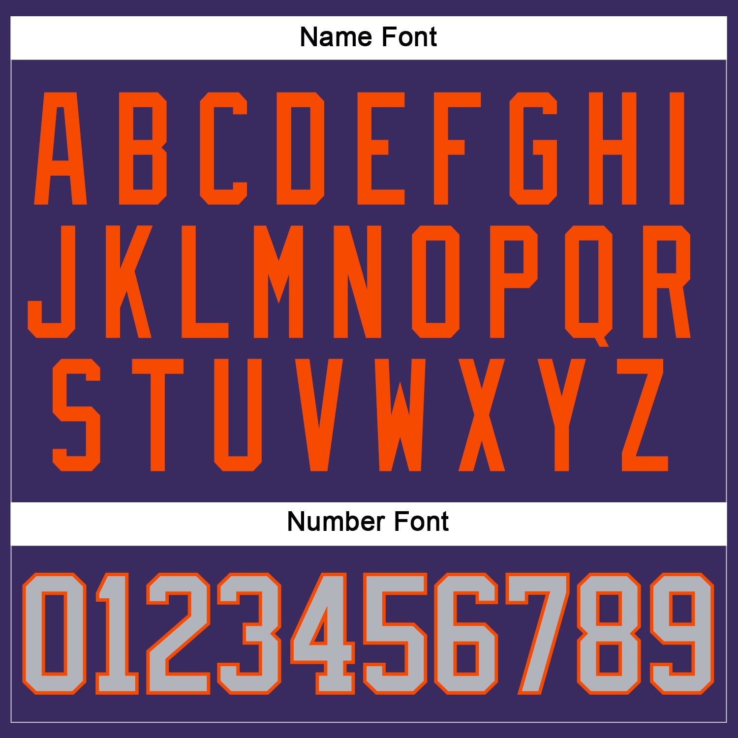 Custom Purple Gray-Orange Hockey Jersey view 5