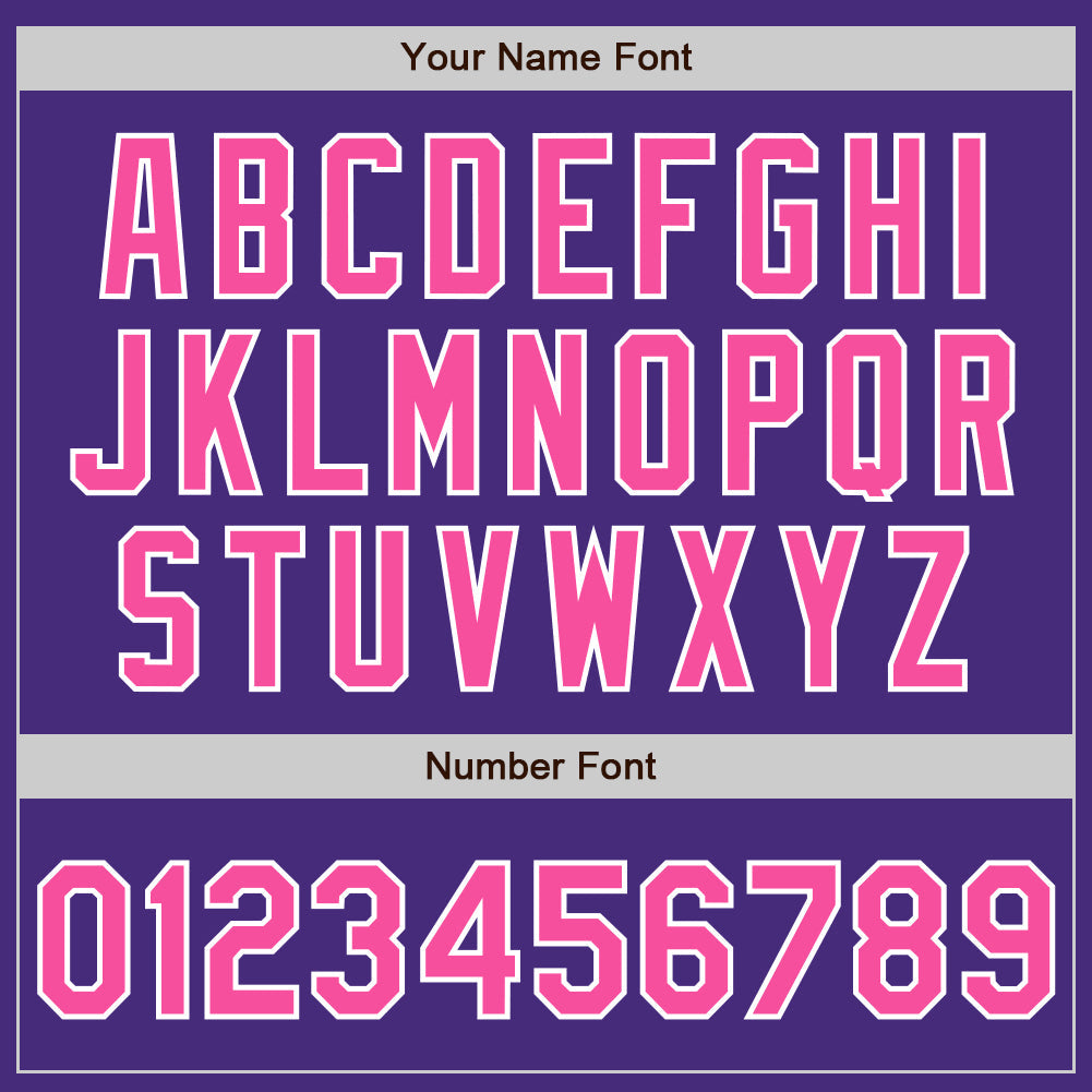 Custom Purple Pink-White Authentic Baseball Jersey view 8