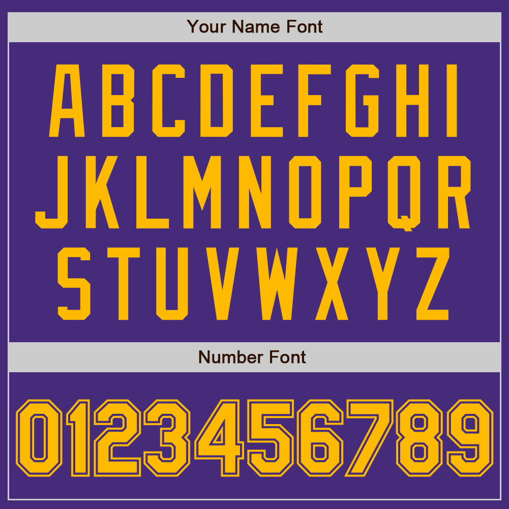 Custom Purple Gold Authentic Baseball Jersey view 8