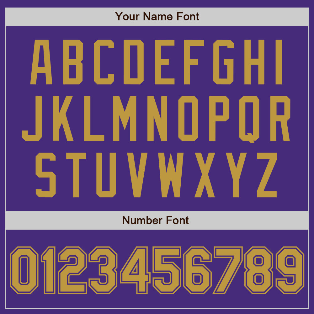 Custom Purple Old Gold Authentic Baseball Jersey view 8