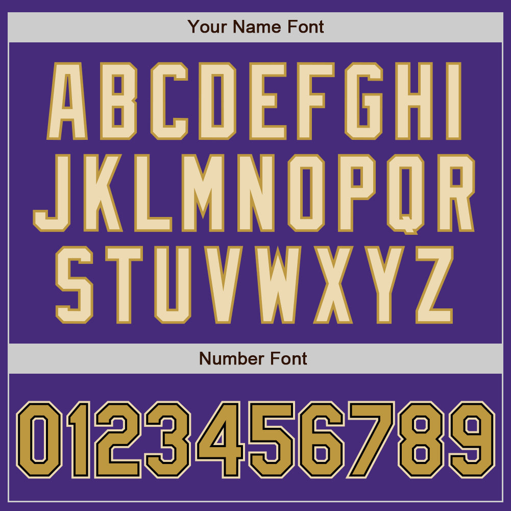 Custom Purple Old Gold Black-Cream Authentic Baseball Jersey view 8