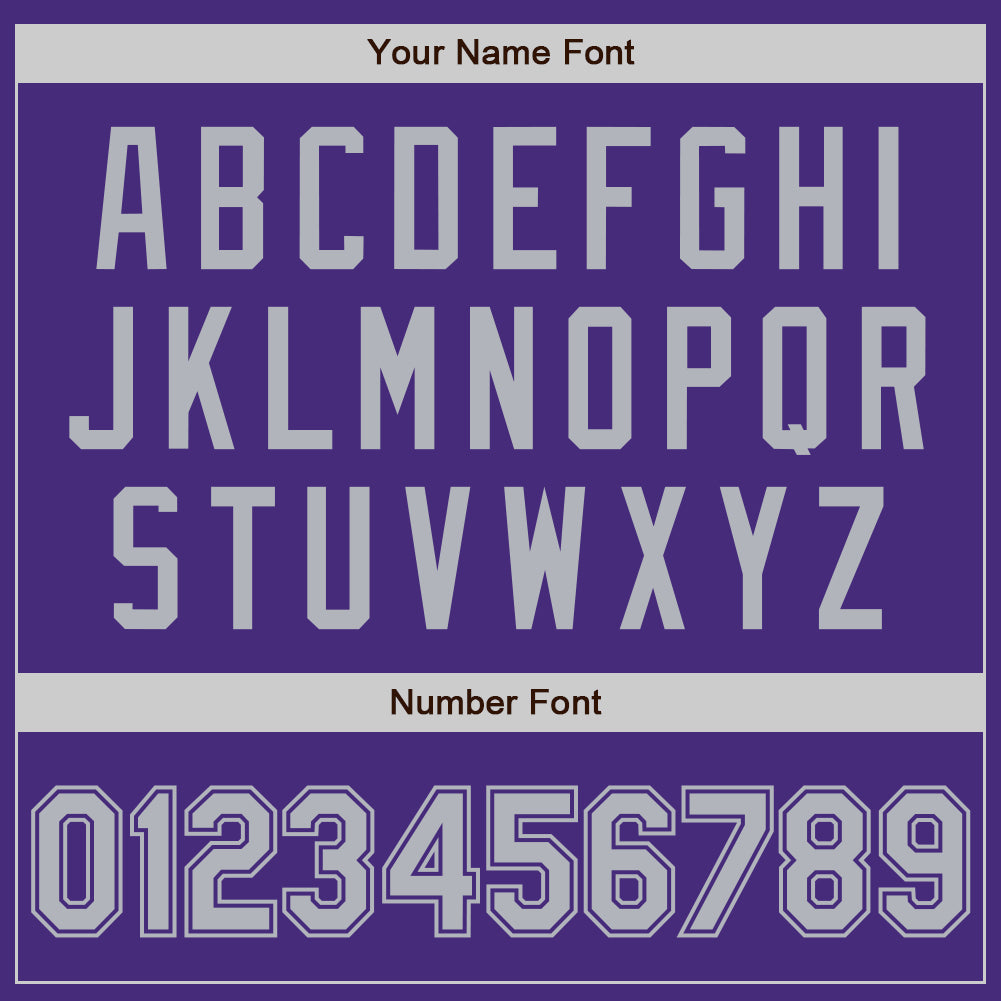 Custom Purple Gray Authentic Baseball Jersey view 8