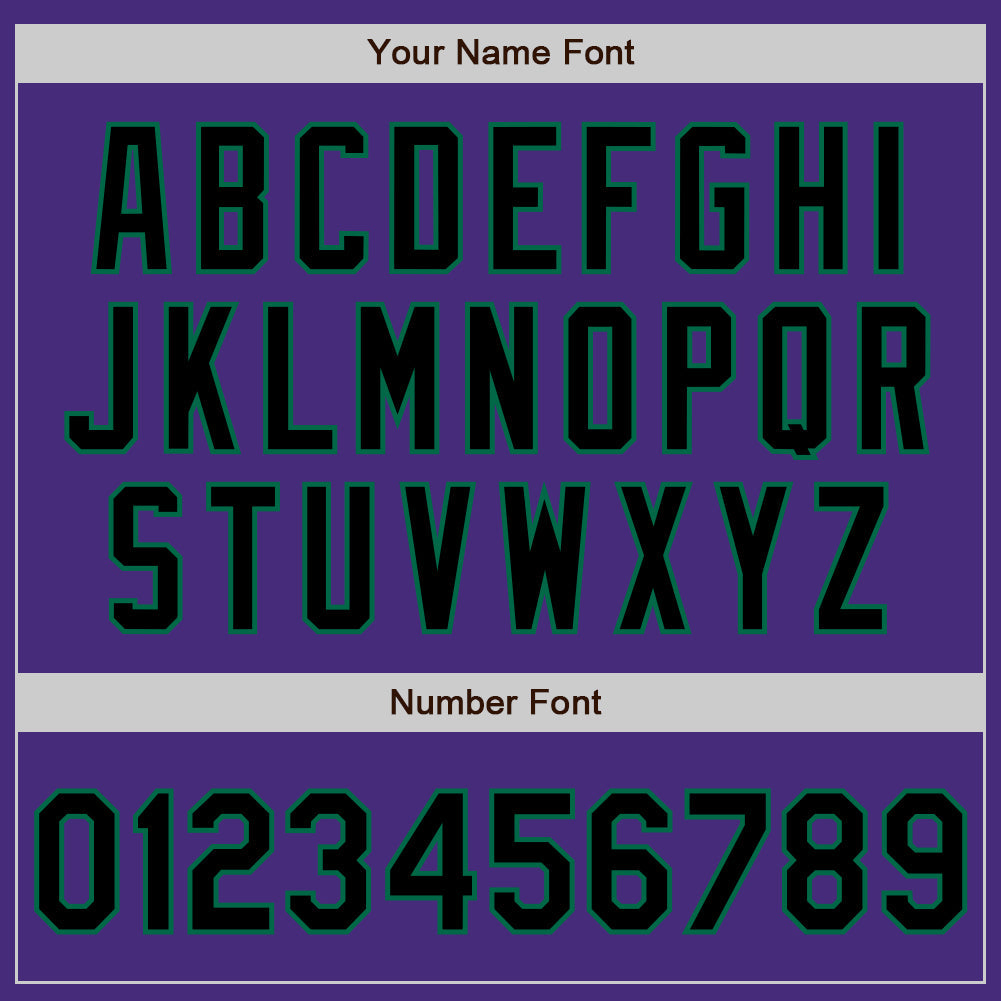 Custom Purple Black-Kelly Green Authentic Baseball Jersey view 8