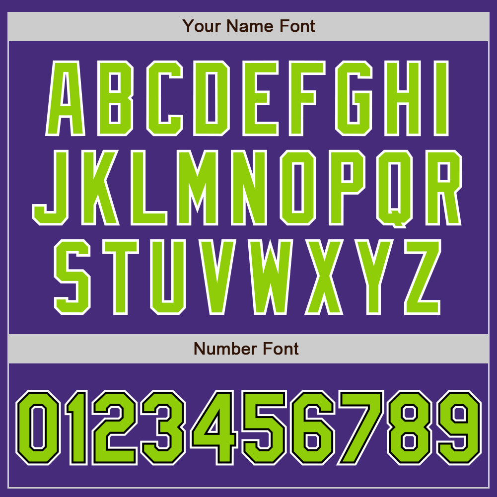 Custom Purple Neon Green-Black Authentic Baseball Jersey view 8