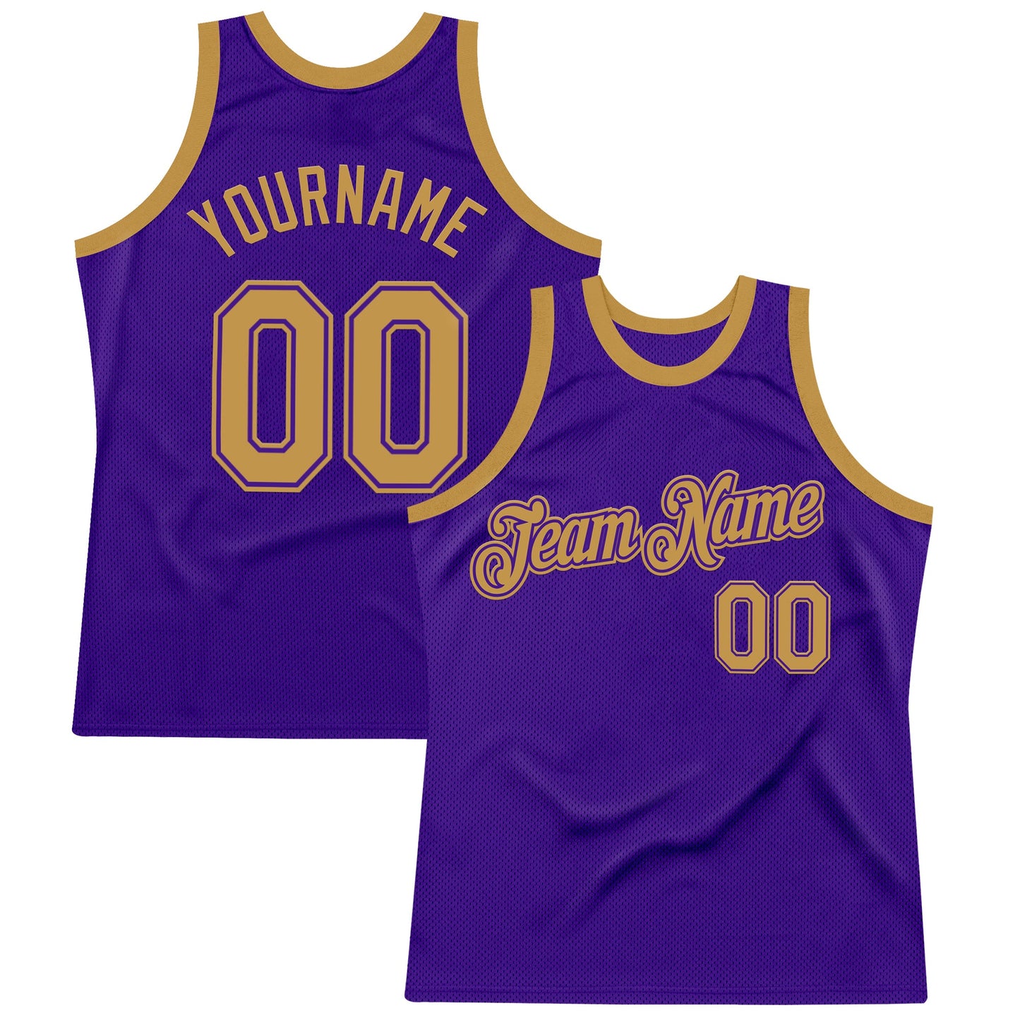 Custom Purple Old Gold Authentic Throwback Basketball Jersey - Main View
