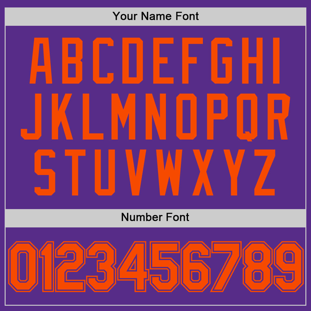 Custom Purple Orange Authentic Throwback Basketball Jersey view 4
