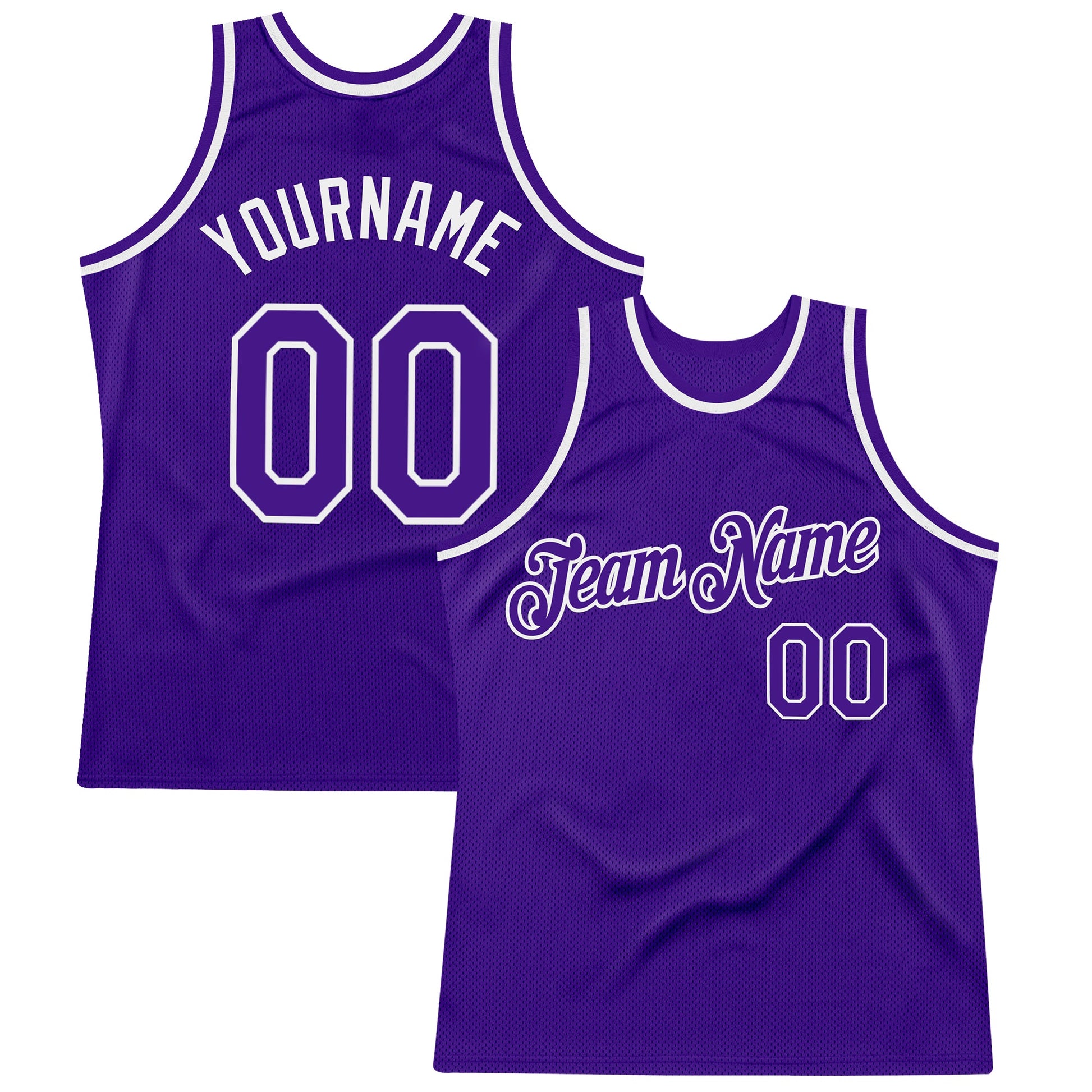 Custom Purple White Authentic Throwback Basketball Jersey - Main View