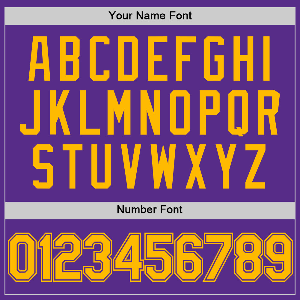 Custom Purple Gold Authentic Throwback Basketball Jersey view 4