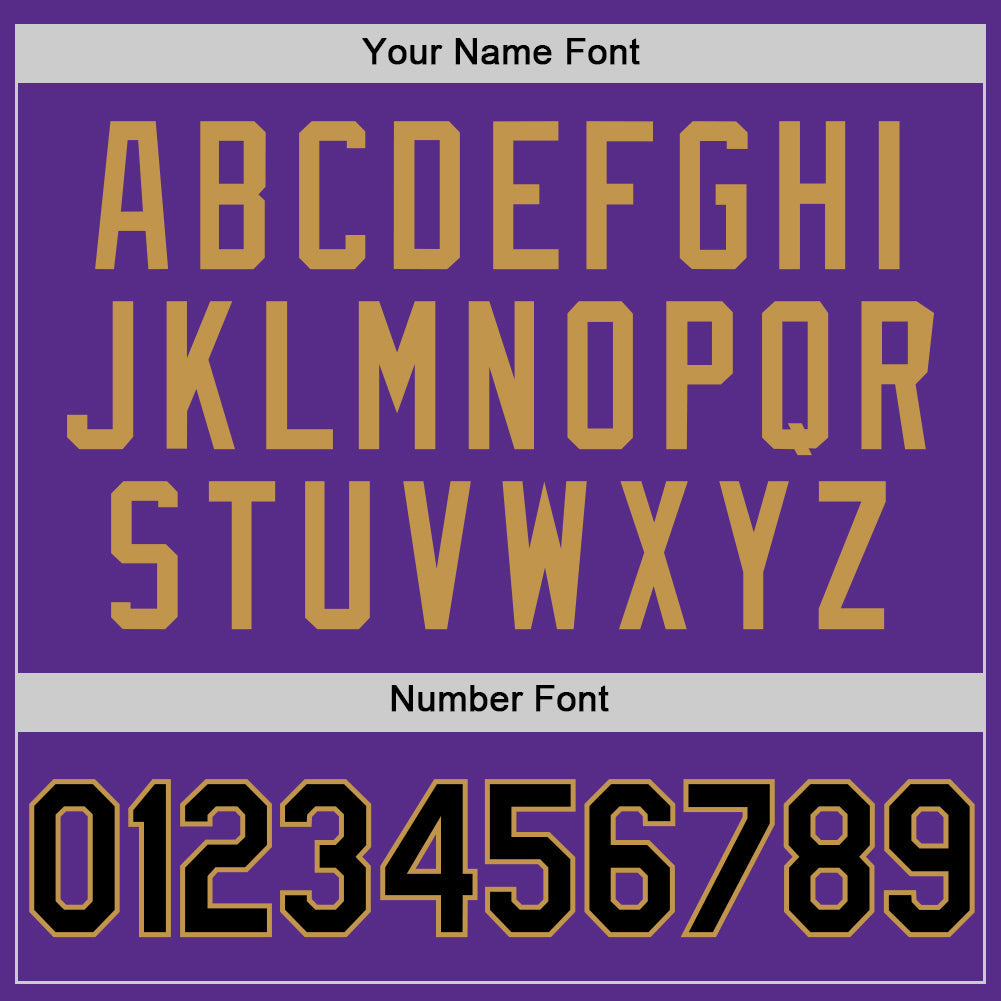 Custom Purple Black-Old Gold Authentic Throwback Basketball Jersey view 4