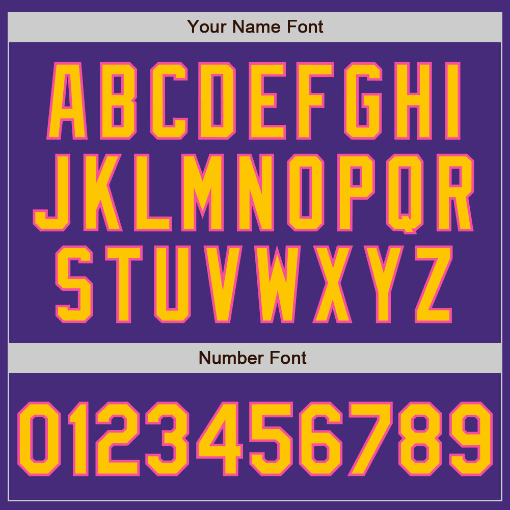 Custom Purple Yellow-Pink Authentic Baseball Jersey view 5