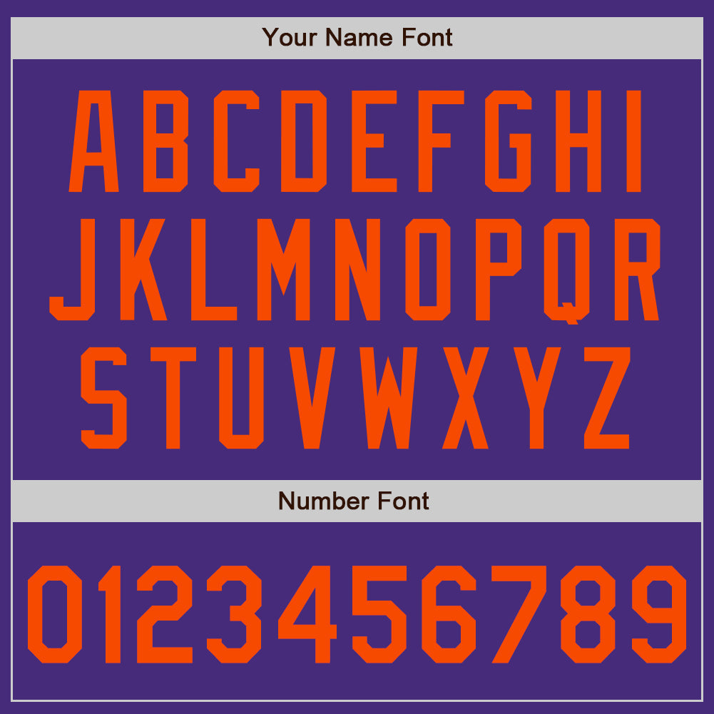 Custom Purple Orange Authentic Baseball Jersey view 5