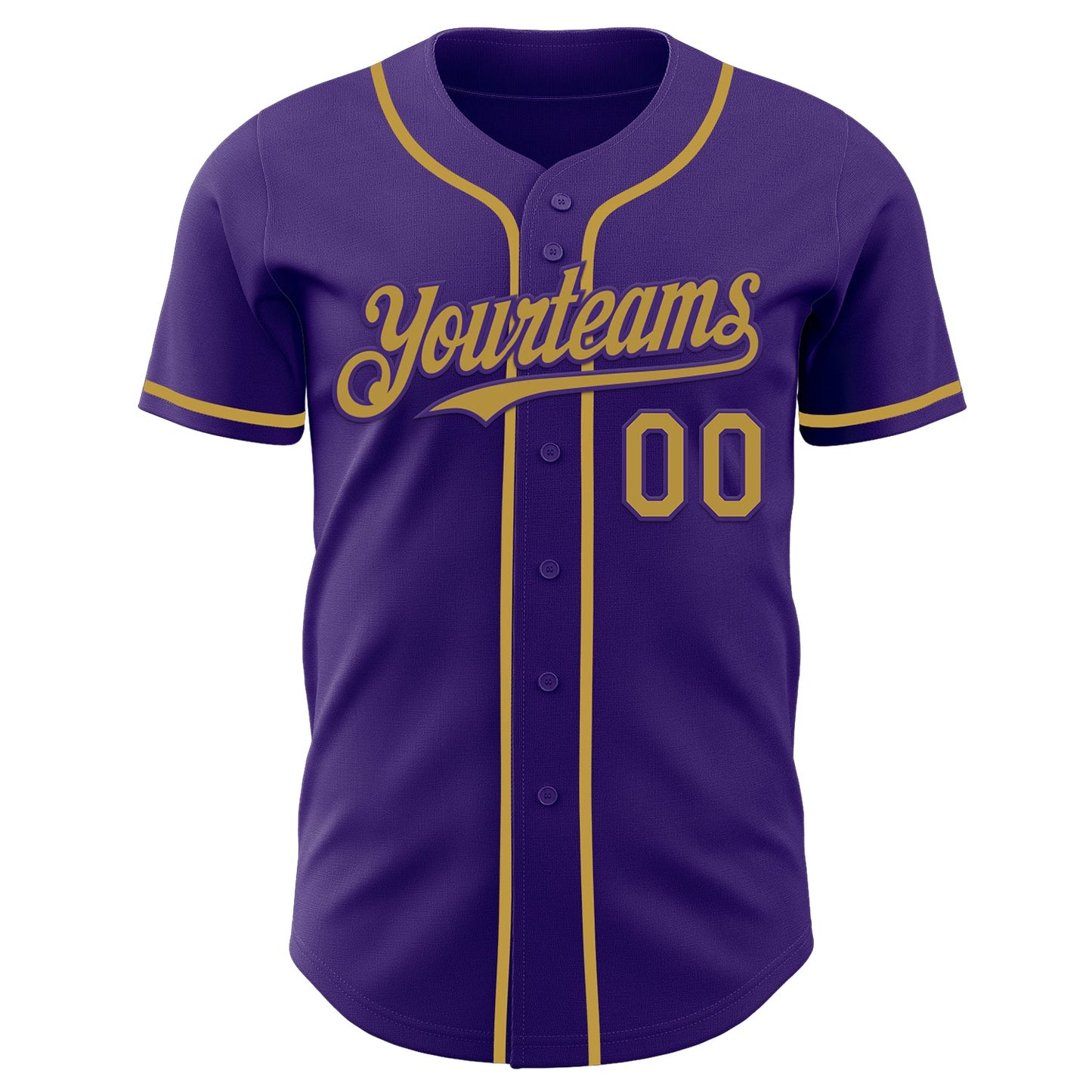 Custom Purple Old Gold Authentic Baseball Jersey view 2