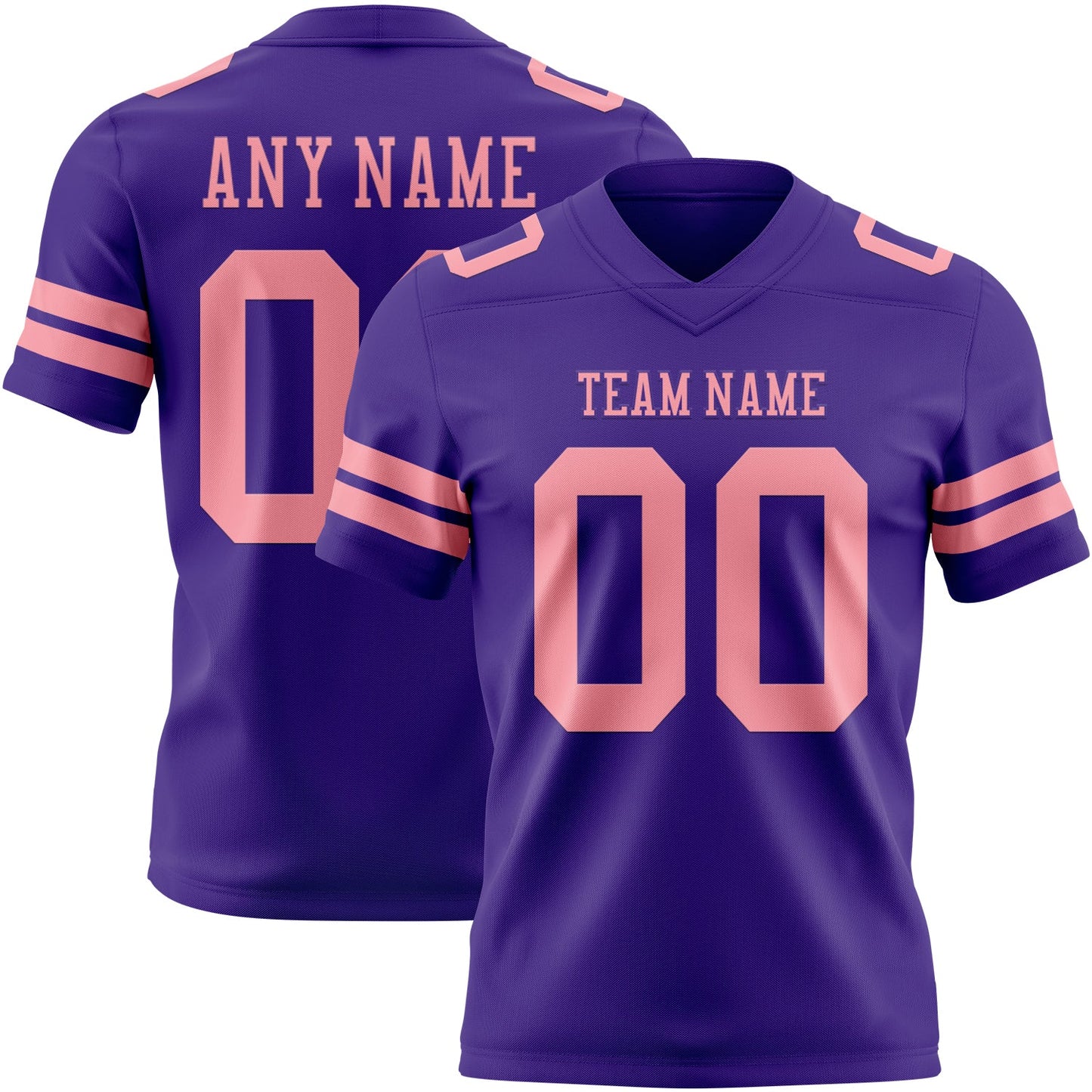 Custom Purple Medium Pink Authentic Football Jersey - Main View