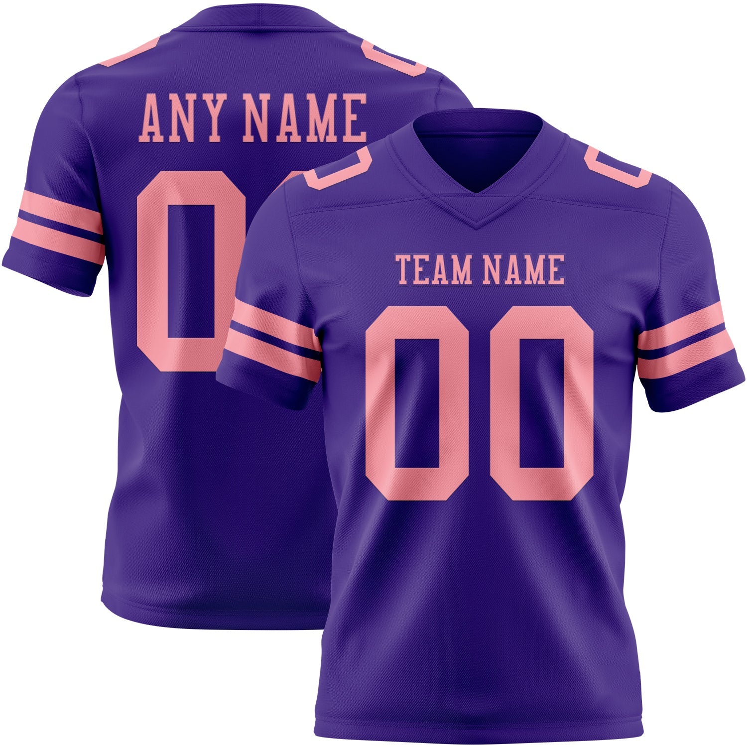 Custom Purple Medium Pink Authentic Football Jersey - Main View