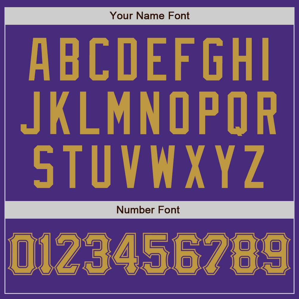 Custom Purple Old Gold Authentic Baseball Jersey view 5
