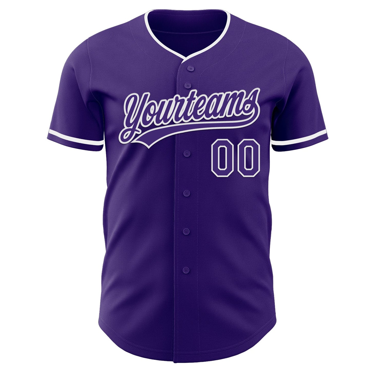 Custom Purple White Authentic Baseball Jersey view 2