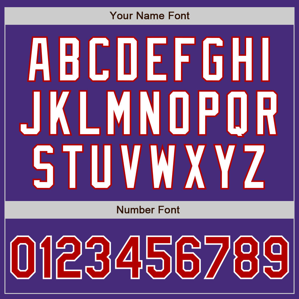 Custom Purple Red-White Authentic Baseball Jersey view 5